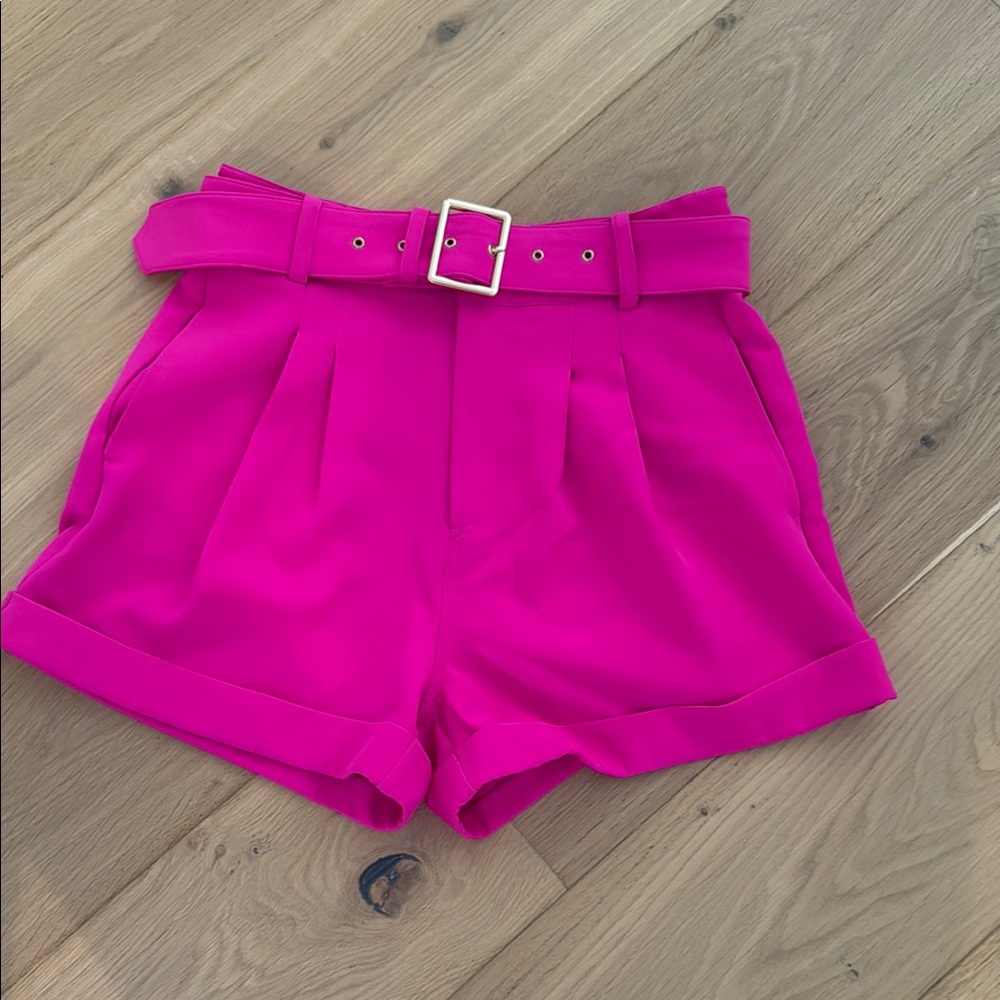 Generation Love Hot Pink High Waist Belted Shorts